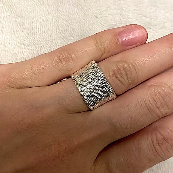 STERLING SILVER IRREGULAR TEXTURE RING - Picture 7 of 11